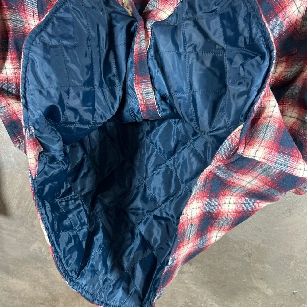 Avalanche Outdoor Supply Co Mens Medium Quilted Flannel Shirt Jacket Red Plaid